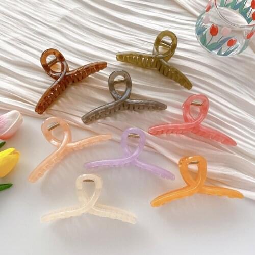 Korean Fashion Women Girls Acrylic Hair Claws Hair Clips Headwear Big Size Cross Women Hair Accessories Ornament Styling Tool