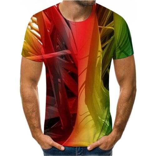 Geometry series summer 2021 breathable O-neck short-sleeved 3D hot-selling summer 2021 fashion casual sports plus size T-shirt