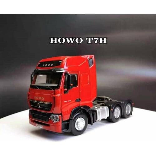 Diecast 1:36 Scale Howo T7H Tractor Drag Semi-hanging Heavy Alloy Truck Model Classic Collection DIY Show Boy Toys