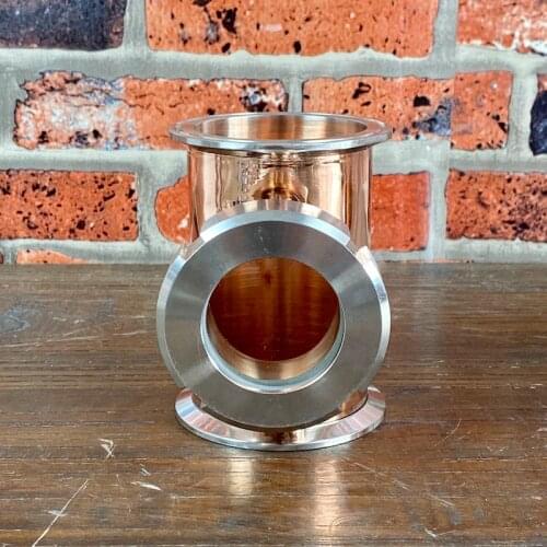 4" Copper Tee for bubble plates . Part of distillation column . Moonshine Still, Distillation