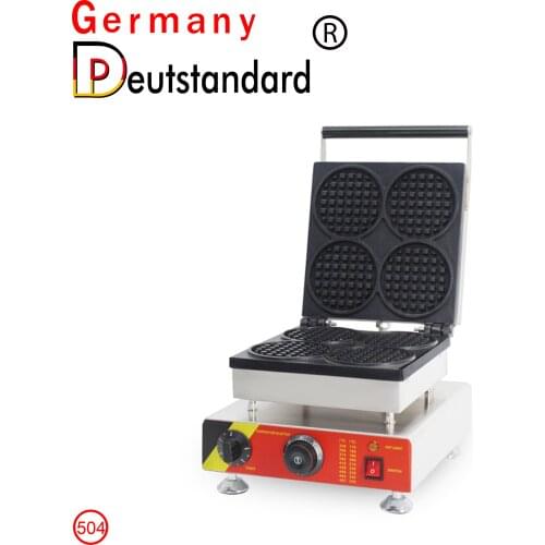 2021 New 4 Pcs Round Shape Mini Waffle Cone Maker Stainless Steel #201 Commercial Use Waffle Maker Waffle Parameters With CE