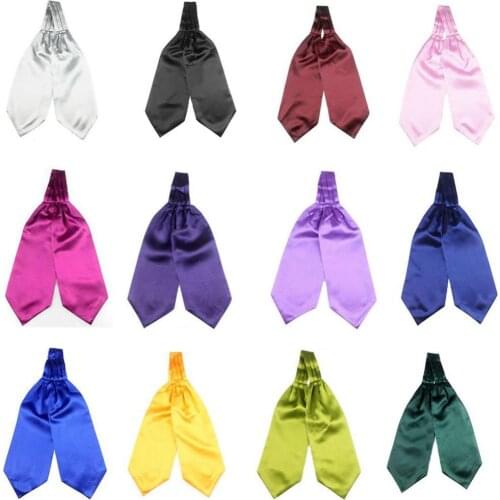 FashionMens Necktie Solid Color Adjustable Plain Silky Self Tied Necktie Cravat Men Bow Tie Party Suit Accessory Formal Wear