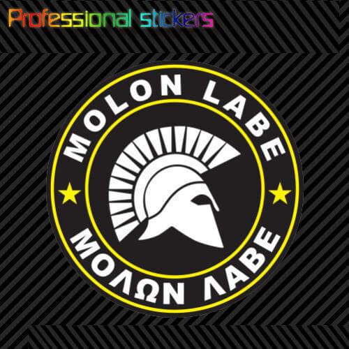Molon Labe Yellow Circle Sticker Decal Self Adhesive Vinyl Come Take Them 2A V5d for Car, Laptops, Motorcycles, Office Supplies