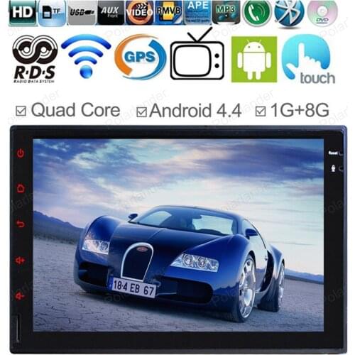 Multimedia Quad Core Support OBD DVR For Android 4.4 Universal 2 Din Car Stereo Player GPS Navigation Bluetooth Radio