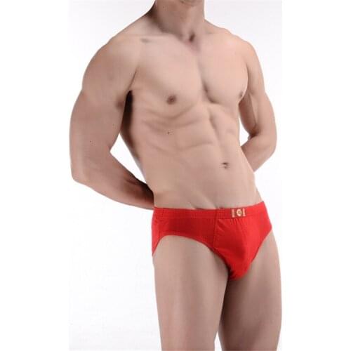 Mens red cotton underwear breathable comfortable triangle underwear 3pcs/lot