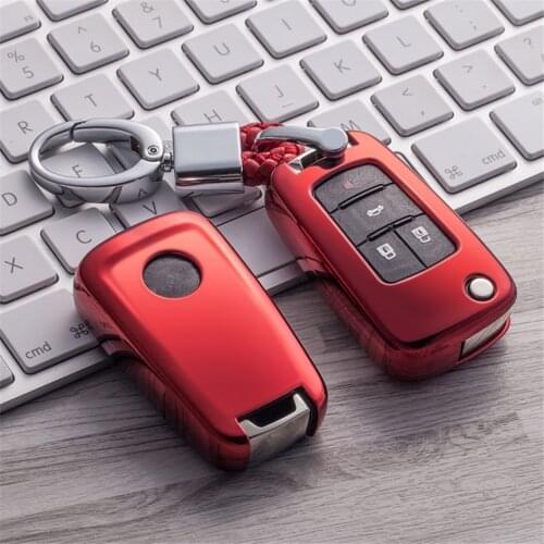 Soft TPU Car Key Cover Case Shell Fob For Chevrolet Cruze Captiva Aveo Bolt Camaro Express Malibu Hand-woven Keychain Keyring