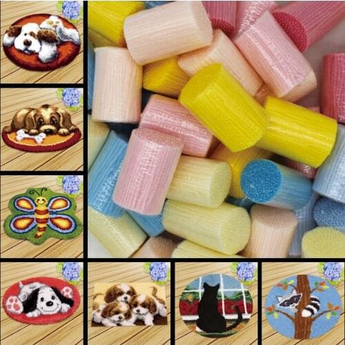 Latch Hook Rug Kits Tapijt Knoopkussen Dieren Latch Hook Canvas Carpet Embroidery Knitted Smyrna Foamed For Needlework Craft