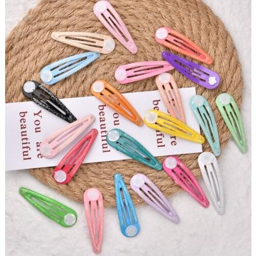 10pcs glitter Color Hair Clips base for DIY Hairpin Metal Barrettes Pins for Baby Children Women Girl Hair Accessory