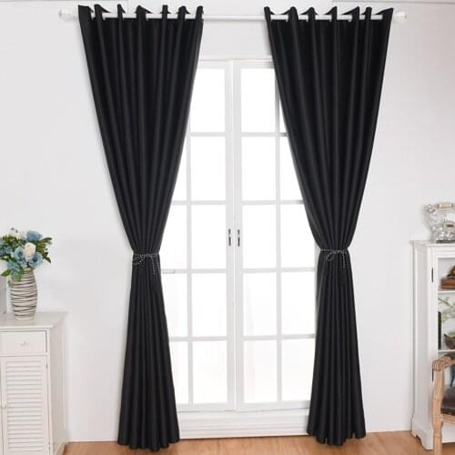 Blackout Curtains Black Thermal Insulating Room Darkening Curtains for Living Room 55"X96" Fabric Blue Solid Curtain For Bedroom