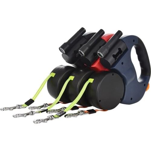 Dual Pet Dog Leash No Tangle Retractable Leash For Small Dogs Reflective Double Dog Walking Training Leashes Pet Supplies 10ft