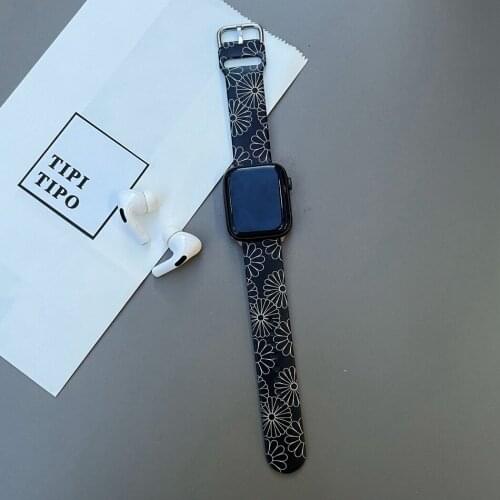 Vintage Flower Strap 20mm 22mm Silicone Band for Samsung Galaxy Watch Active 2 Active 3 Gear S2 Watchband Bracelet Strap