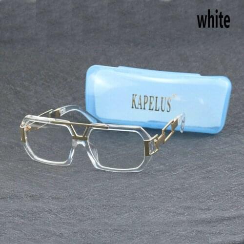 KAPELUS luxury sunglasses Men and women square frame glasses black plate sunglasses 627 matching black leather box