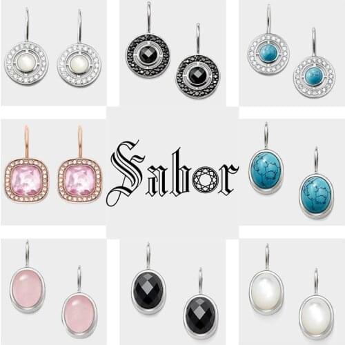 Oval Square Ornament Swan Neck Drop Dangle Earrings,2020 CZ Fashion Jewelry party silver color Gift For Women Girl thomas