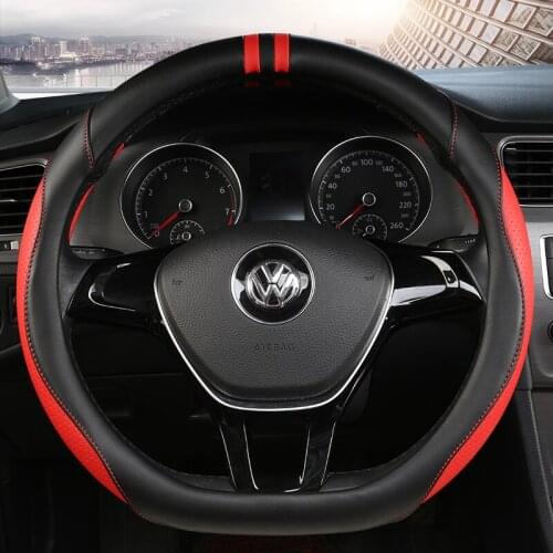 D series Micro Fiber Leather Car Steering Wheels Covers 38CM/15'' Steering Wheel Hubs Car Styling,For VW GOLF 7 2015 POLO JATTA