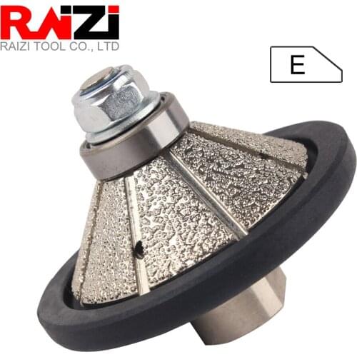 Raizi Diamond Profile Grinding Wheel E Type Bevel Shape for Granite Marble Stone M14 & 5/8-11 Vacuum Brazed Hand Profile Wheel