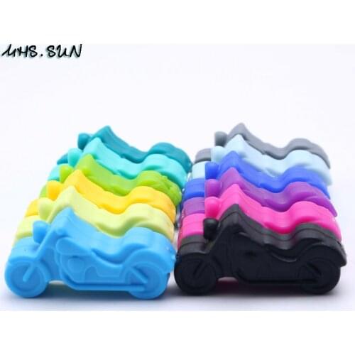 MHS.SUN Food grade teething silicone beads motorcycle bike beads baby chewable toy for DIY infant kids jewelry