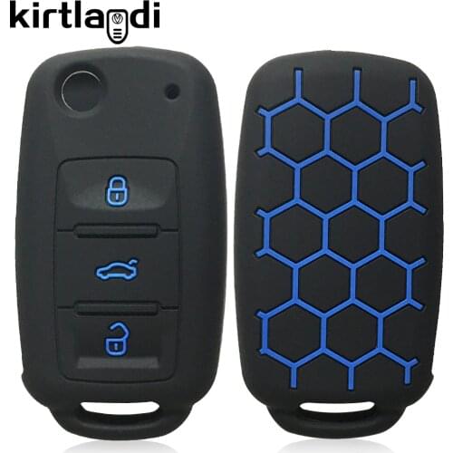 Silicone Key Case Cover for Skoda Octavia A5 Fabia for Volkswagen VW Polo Golf Caravelle Passat B5 3B Touran Keychain Holder Car