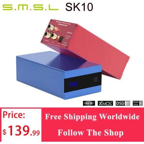 SMSL SK10 Sanskrit Audio Decoder Amplifier Decodificador 10th SK10 Hifi Digital USB DAC AK4490 Decoder USB Optical DSD256 Amp