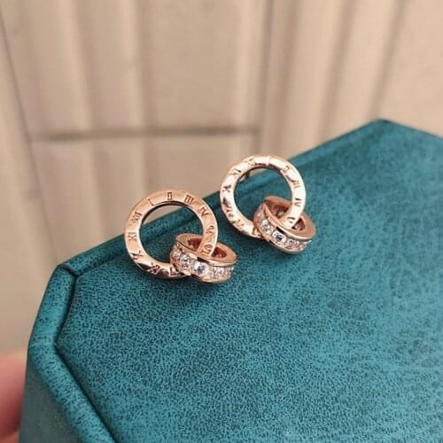 Sterling Silver 925 Romaji Small Circle Earrings Woman Anniversary Souvenir Gift