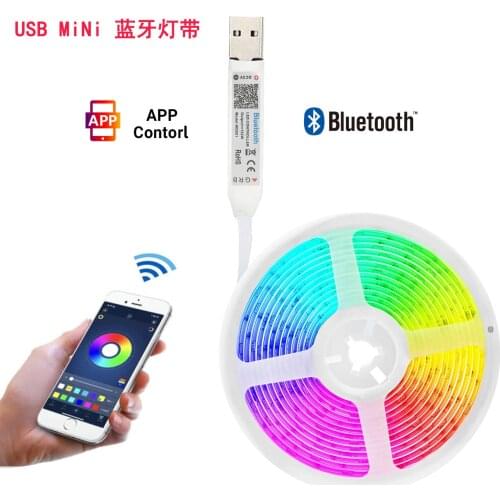 LED Strip Light Bluetooth Flexible Lamp 1M 2M 3M 4M 5M Tape Diode SMD5050 DC5V Desk Screen TV Background Room Lighting USB Cable