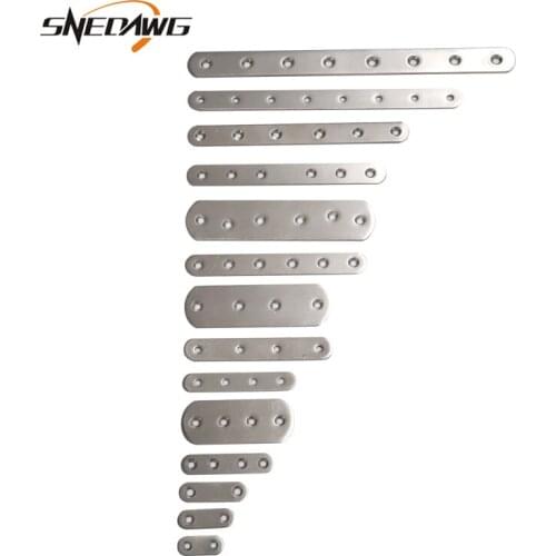 2pcs Straight Type Corner Bracket Furniture Stainless Steel Bracket 37x16x2/47x16x2mm Corner Bracket for Cabinet Table Bed