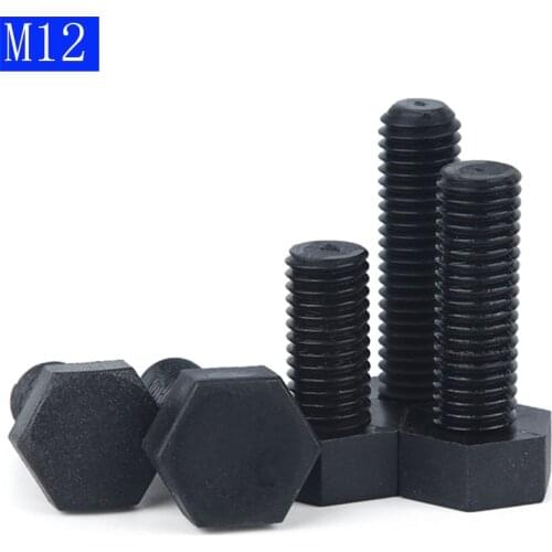 M12 x 1.75 Black Plastic Nylon External hex Black Plastic Nylon Hexagon Head Cap Set Screws bolts DIN 933