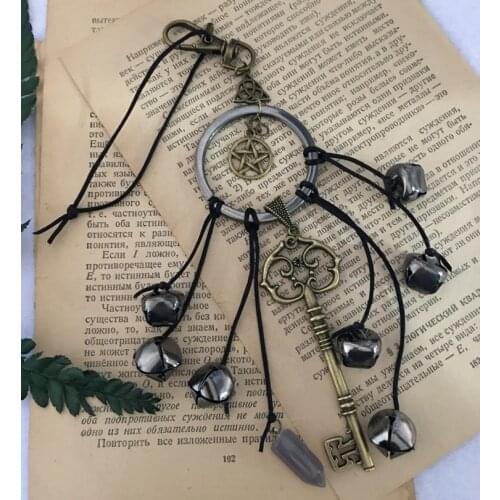 Handmade Witches Bells Keychain,Home Protection,New Home Gift,for A Witch,Occult Decor,White Witchcraft,Good Luck,Banish Evil