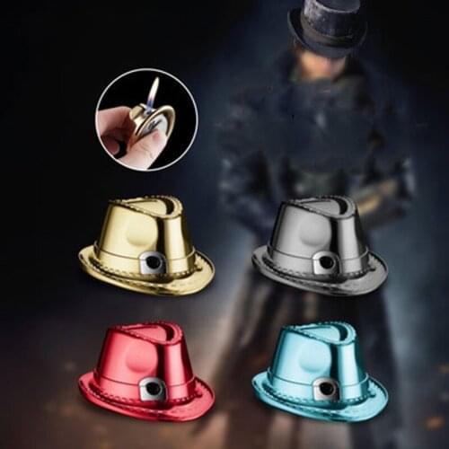 Creative Personality Gentleman Hat Lighter Refillable Gas Lighters Fashion Open Flame Smoking Accessories
