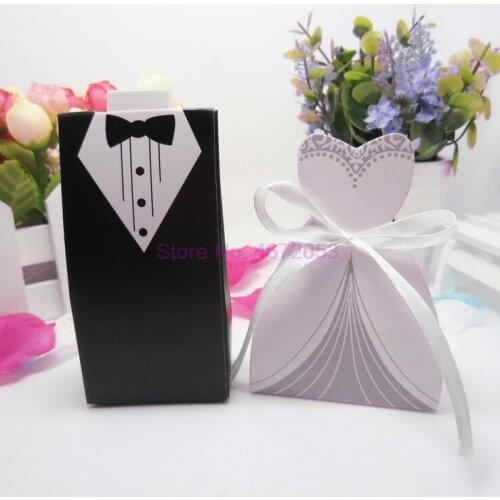 1000pcs/lot(=500pairs) Free Shipping Newest Fashion Bride and Groom box Wedding Favor Boxes Gift box Candy box paper
