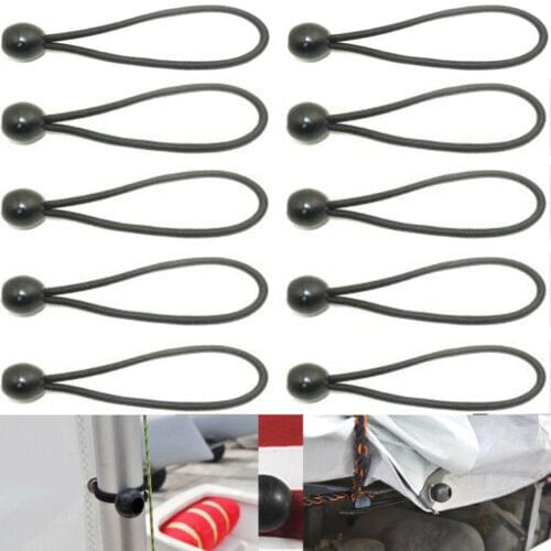 12 Pack Black Bungee Ball Cords 6" Canopy Tarp Tie Down Straps - Super Strong