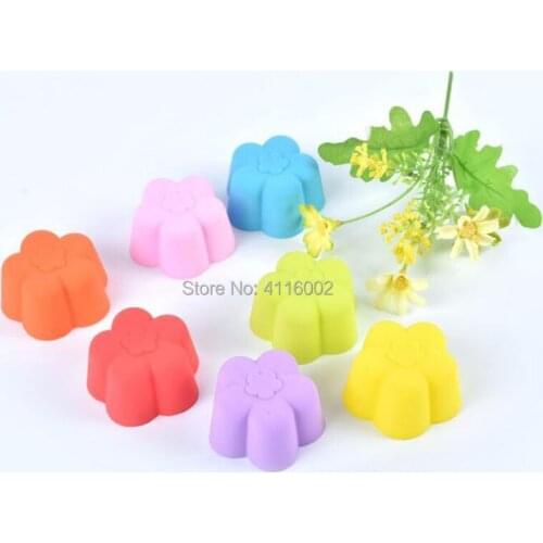 300PCS Flower Shaped Silicone Cake Baking Molds Mini Jelly Mold 5cm Cupcake Muffin Cup Bakeware Pastry Tool