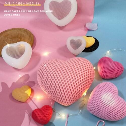 3D Grids Love Heart Epoxy Resin Mold Home Ornaments Silicone Mould DIY Crafts Jewelry Decoration Casting Tools