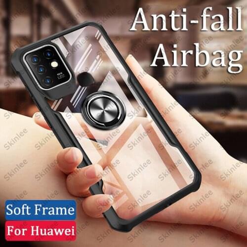 Skinlee Airbag Case For Infinix Hot10 Official Original Case Shockproof Clear With Ring For Infinix Hot 10 Cover