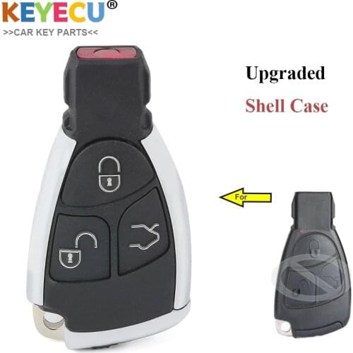 KEYECU Modified Remote Control Car Key Case Shell for MB Mercedes Benz A B C E S GML CL CLS CLA CLK W203 W204 W211, FOB 3 Button