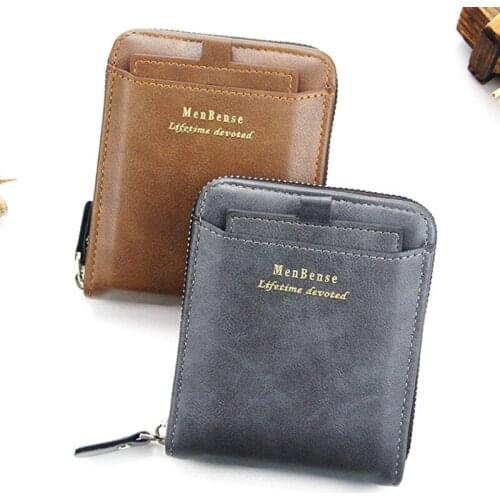 Wallet for Men Brief Paragraph Card Large Capacity More Screens Male with Zipper Luxury Designer Wallets Coin Purse Money Bag