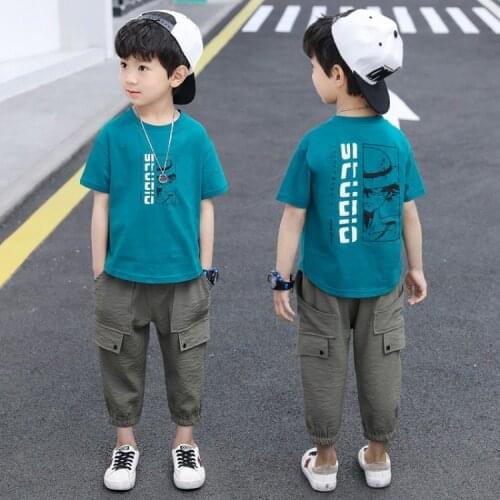 Childrens clothing boys summer suit 2021 new style short sleeve summer baby clothes set
