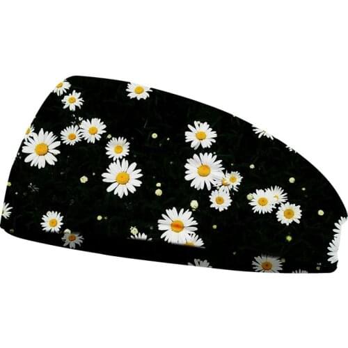 Women Girls Chic Daisy Vintage Wide Headwrap Wash Makeup Headbands Elastic Bandanas Yoga Sweatband Stretch Hair Accessories