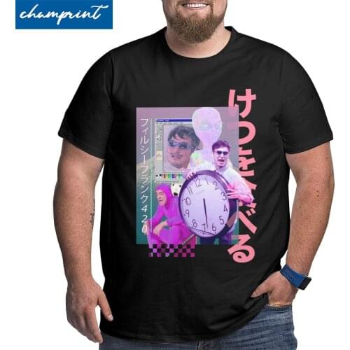 Vaporwave Filthy Frank 420 T Shirt Mens Cotton Funny T-Shirts O Neck Big Tall Tees Short Sleeve Tops Plus Size 4XL 5XL 6XL