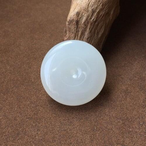 H56#Hetian jade sheep fat white jade peace buckle Qinghai material old material grade white jade