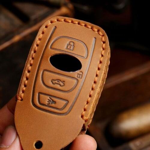 Leather Car Key Case For Subaru XV BRZ Forester 2019 Legacy Outback Keychain Holder Protector Car Key Case Car Accessories