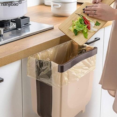 Nanjibao Kitchen Folding Trash Can Garbage Bin Trash Bin Rubbish Bin Dustbin Waste Bin for Car Recycle Bin Kitchen Accessories