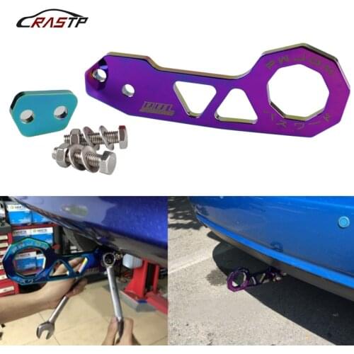 RASTP Top Selling Neo Chrome Passward JDM Rear Tow Hook Fit For Honda Civic Integra RSX With Logo RS-TH004