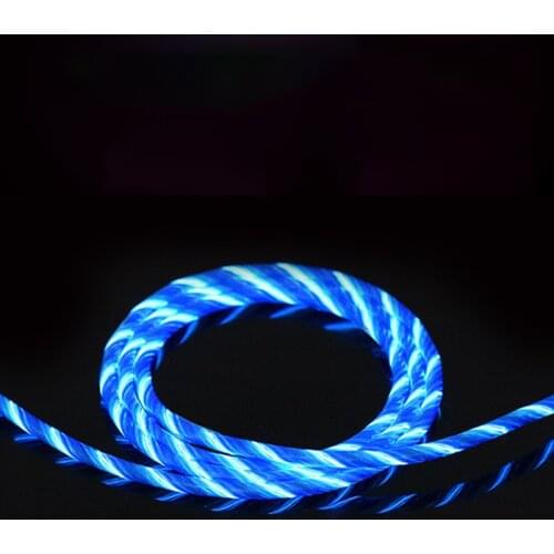 Luminous Lighting Beauty Magnetic charging Mobile Phone Cable Flow cord charger Wire for Samaung LED Micro USB Type C for iphone