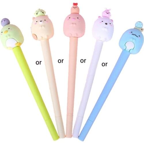 Cute Gel Pen Refillable Rollerball Pen Black Ink Pen for student Drawing Writing