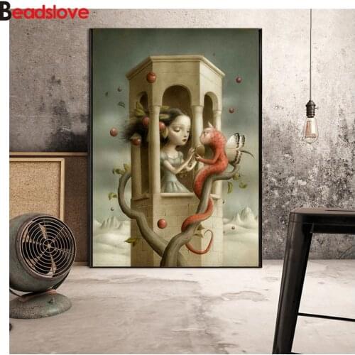 Cartoon 5d diy embroidery The Weird Girl Diamond painting Full square round mosaic picture of rhinestones cross stitch for kids