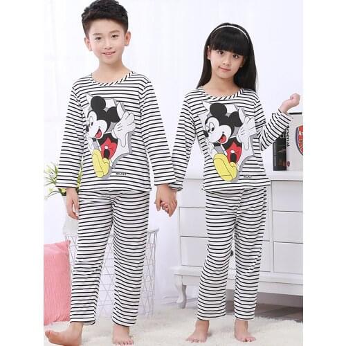 Mickey Minnie Kid Girls Boys Pajamas Set Autumn Cartoon Nightwear Pijamas Children Clothing 2 PCS Sleepwear Homewear