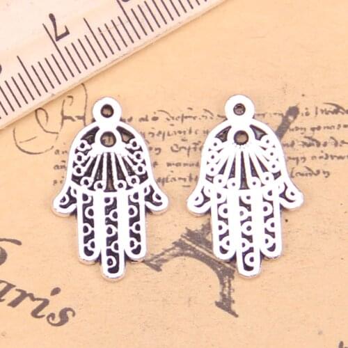 18pcs Charms hamsa hand protection palm 24x15mm Antique Pendants,Vintage Tibetan Silver Jewelry,DIY for bracelet necklace