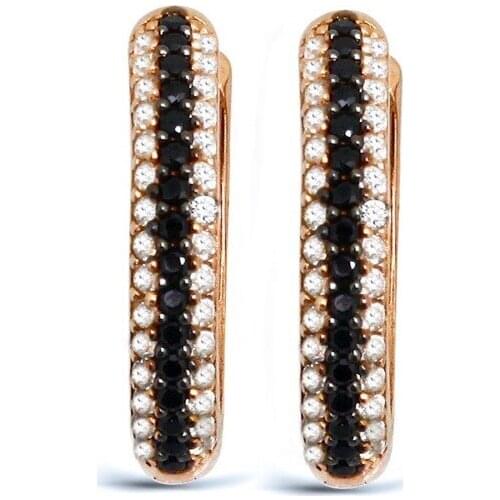 Argentum Concept-Black White Stone Silver Ring Earrings