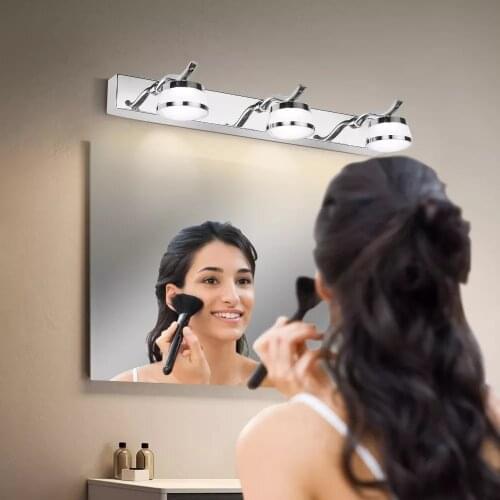 Nordic LED Bathroom Mirror light For Decorative Mirrors Waterproof Indoor Room Vanity Light Stainless Steel Bathroom Cabinet