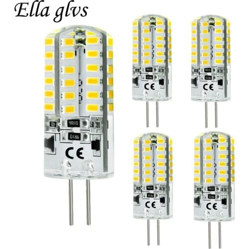 Lamp LED 5pcs G4 3014 SMD 48 Led DC 12V 5Watt Warm white 3000K-3500K white 5500K-6000K Dimmable Bulb